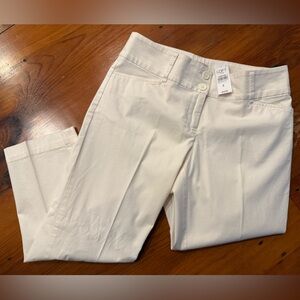 Loft Winter White Crop Pants Curvy Fit Size 4